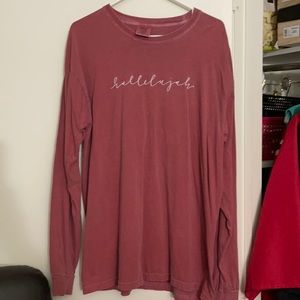 Hallelujah embroidered long sleeve comfort colors shirt from Gently Bound